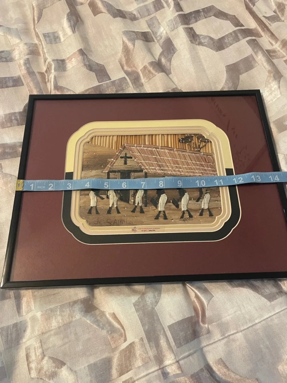 Framed African banana leaf Art Church - Picture 5 of 6